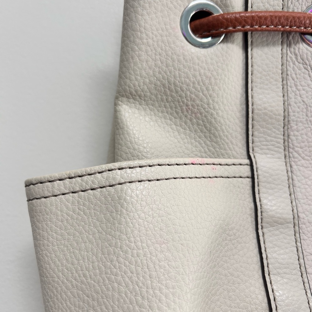 Tingnanello Cream and Brown Women's Tote Bag - Picture 5 of 6